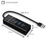 Hub 4 ports USB 3.0  avec cable 30cm USB 3.0 auto alimenté  