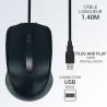 Souris optique filaire USB 1000 Dpi 2 boutons + 1 molette  noir