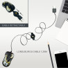 Mini souris optique USB Golden Sunset toutes surfaces, cordon rétract
