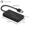 Hub USB 3.0 Slim 4 ports avec cable 17,5cm USB 3.0 vitesse 5 Gbps 