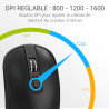Souris Sans Fil Optique avec Nano Récepteur USB Sensib Régl Noire