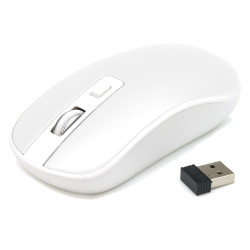 Souris Sans Fil Optique avec Nano Récepteur USB Sensib Régl Blanche