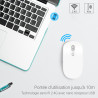 Souris Sans Fil Optique avec Nano Récepteur USB Sensib Régl Blanche