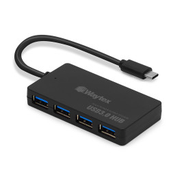 Hub USB 3.0 Slim 4 ports cable 17,5cm USB type C 3.1 vit 5 Gbps 