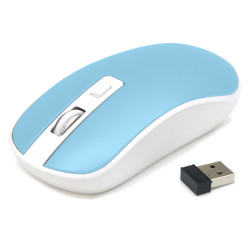 Souris Sans Fil Optique avec Nano Récepteur USB Sensib Régl Bleu Ciel