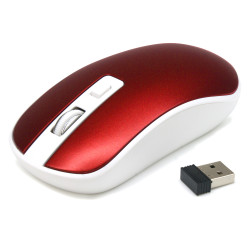 Souris Sans Fil Optique avec Nano Récepteur USB Sensib Régl Rouge