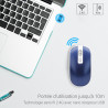 Souris Sans Fil Optique avec Nano Récepteur USB Sens Régl Bleu Nuit