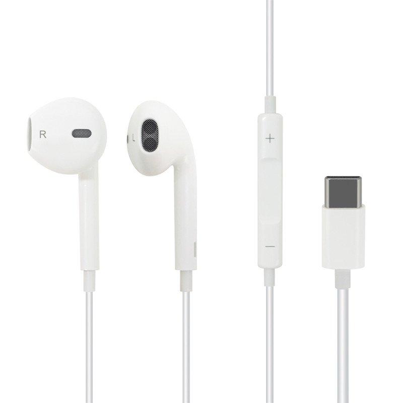Ecouteurs Blanc USB type C Intra-auriculaire avec Micro et boutons