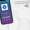 Ecouteurs Blanc USB type C Intra-auriculaire avec Micro et boutons