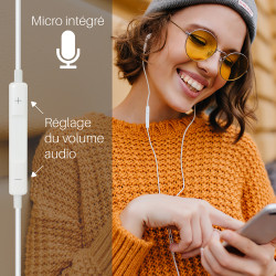 Ecouteurs Blanc USB type C Intra-auriculaire avec Micro et boutons