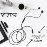 Ecouteurs USB type C Intra-auriculaire Micro et contrôle Noir