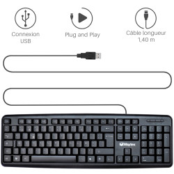 Clavier noir 105 touches USB