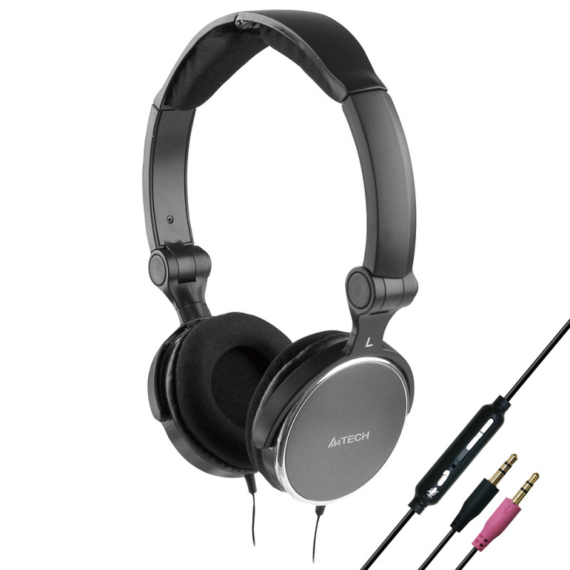 Casque repliable mulitmédia stéréo micro sur fil réglage volume 