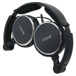 Casque repliable mulitmédia stéréo micro sur fil réglage volume 