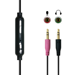 Casque repliable mulitmédia stéréo micro sur fil réglage volume 