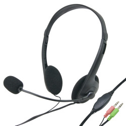 Casque multimédia Jack tour de tête micro sur bras+réglage vol Sachet