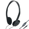 Casque Audio Noir Connexion Jack 3,5mm Volume Réglable Blister