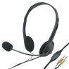 Casque multimédia Jack tour de tête micro sur bras+réglage vol Blist.