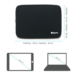 Housse pour Tablette et PC Portable 10-11 pouces Néoprène Noire