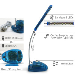 Lampe de bureau à LED sur port USB