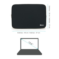 Housse pour Ordinateur Portable 15,6 pouces Néoprène Souple Noire