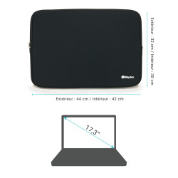 Housse pour Ordinateur Portable 17,4 pouces Néoprène Souple Noire