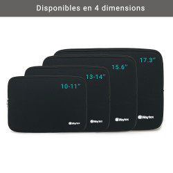 Housse pour Ordinateur Portable 17,4 pouces Néoprène Souple Noire