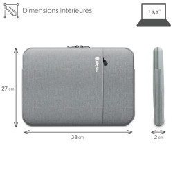 Housse imperméable interieur velour Tablette PC Portable 15,6 pouces