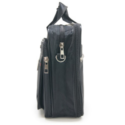 Sacoche Porte Document et PC 15.6  Multi Poches Zippées Nylon Noir