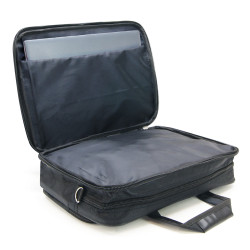 Sacoche Porte Document et PC 15.6  Multi Poches Zippées Nylon Noir