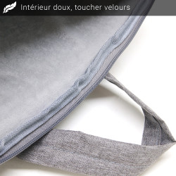 Sacoche élégance ordinateur 15.6'' polyester oxford gris chiné