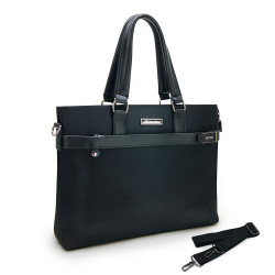 Sacoche affaire ordinateur 14  multi compart polyester et simili cuir