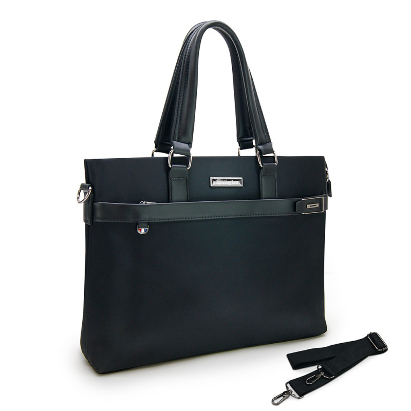 Sacoche affaire ordinateur 14  multi compart polyester et simili cuir