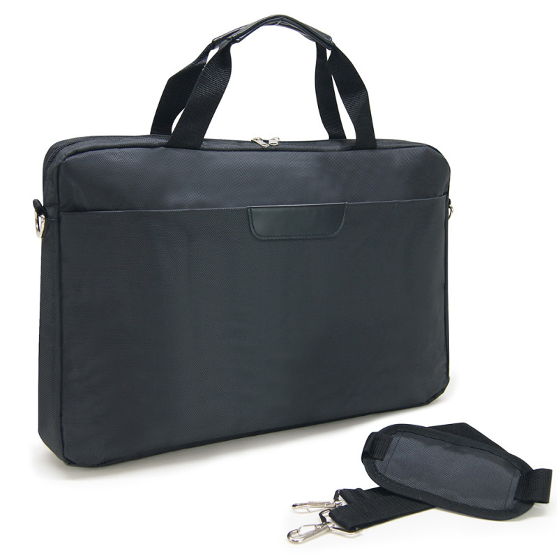 Sacoche Ordinateur 15.6'' Porte Document Multipoches Nylon Noir