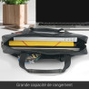 Sacoche Ordinateur 15.6'' Porte Document Multipoches Nylon Noir