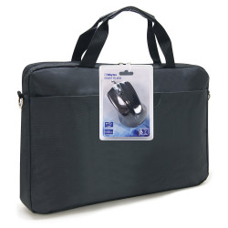 Pack Sacoche et Souris USB Noir pour Ordinateur 15,6'' nylon Noir
