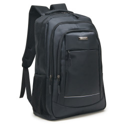 Sac à Dos 17'' Polyester Satiné Elégant Multi Poches Gros volume Noir