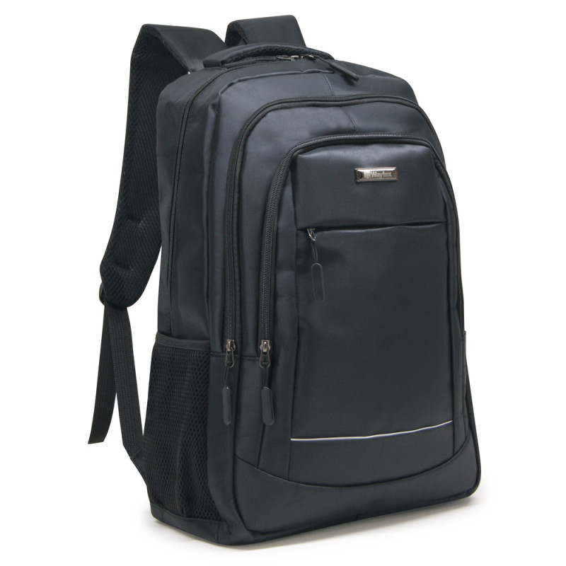 Sac à Dos 17'' Polyester Satiné Elégant Multi Poches Gros volume Noir