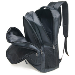Sac à Dos 17'' Polyester Satiné Elégant Multi Poches Gros volume Noir