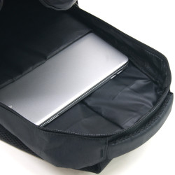Sac à Dos 17'' Polyester Satiné Elégant Multi Poches Gros volume Noir