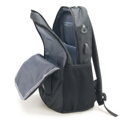 Sac à Dos Sécurité 15,6'' Serrure Antivol Port USB Passant Ecouteurs