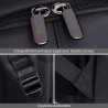 Sac à Dos Elégant Ordinateur 15,6'' USB Tissu Satiné/Simili Cuir Noir