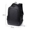 Sac à Dos Elégant Ordinateur 15,6'' USB Tissu Satiné/Simili Cuir Noir