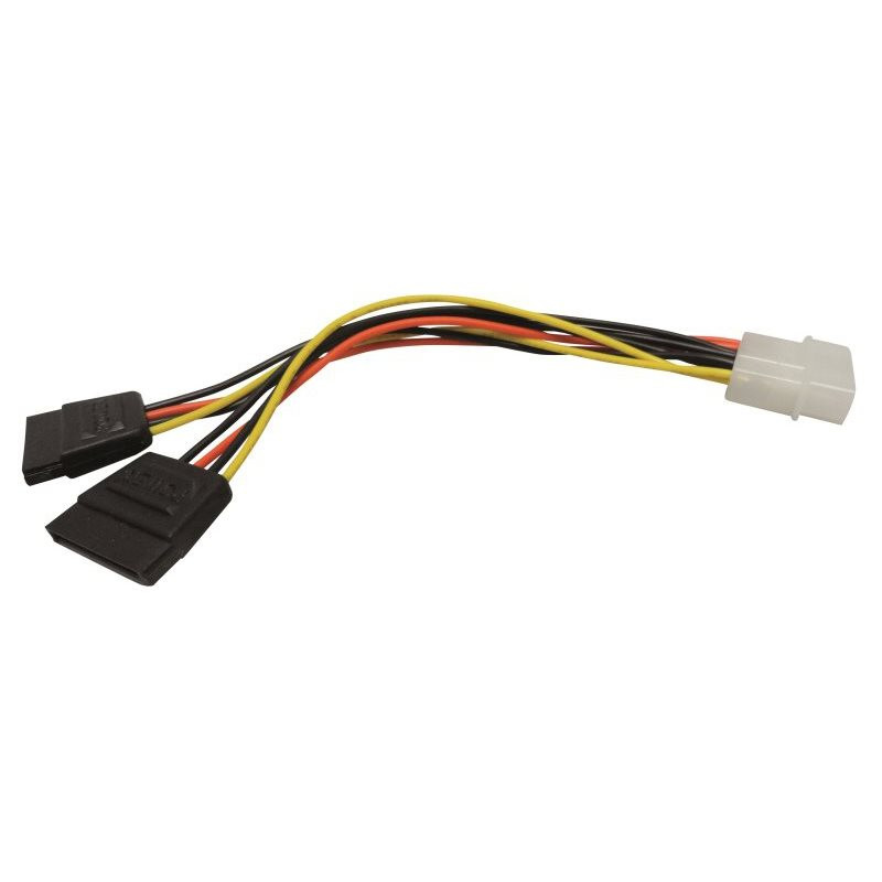Câble alimentation en Y 1x Molex 4 pins vers 2 x SATA 0.16m