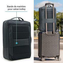 Sacoche/Sac à Dos Ordinateur 15,6'' Serrure et port USB Noir