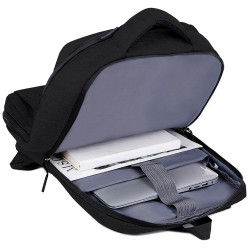 Sac à Dos Urbain XL 15,6 Pouces Polyester Oxford Multipoches USB Noir