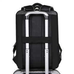 Sac à Dos Urbain XL 15,6 Pouces Polyester Oxford Multipoches USB Noir