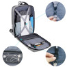 Sac à Dos Urbain XL 15,6 Pouces Polyester Oxford Multipoches USB Gris
