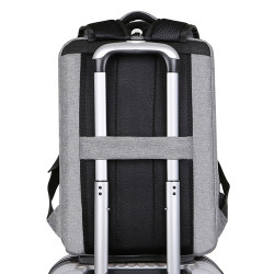Sac à Dos Urbain XL 15,6 Pouces Polyester Oxford Multipoches USB Gris