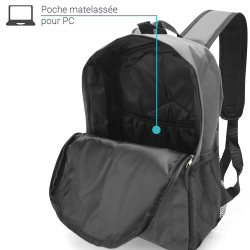 Sac a dos 15,6  compartiments Gris